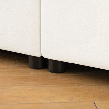 Cylindrical Backrest and Armrests Chenille Sofa with Storage Seat