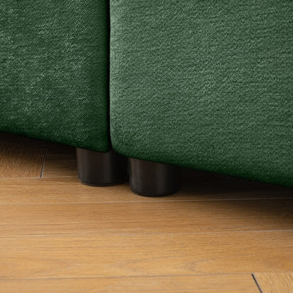 Cylindrical Backrest and Armrests Chenille Sofa with Storage Seat