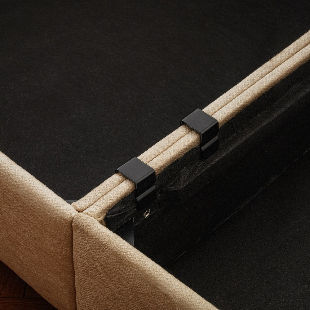 Cylindrical Backrest and Armrests Chenille Sofa with Storage Seat