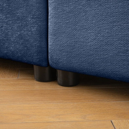 Cylindrical Backrest and Armrests Chenille Sofa with Storage Seat