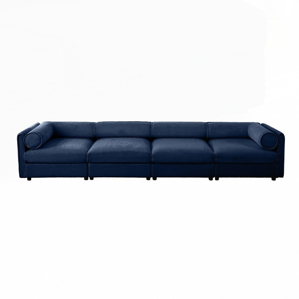 Cylindrical Backrest and Armrests Chenille Sofa with Storage Seat