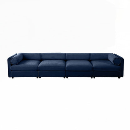 Cylindrical Backrest and Armrests Chenille Sofa with Storage Seat