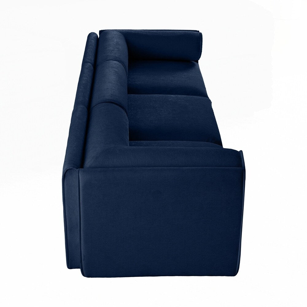 Cylindrical Backrest and Armrests Chenille Sofa with Storage Seat