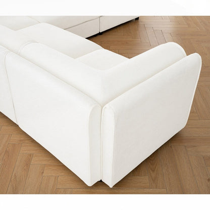 Cylindrical Backrest and Armrests Chenille Sofa with Storage Seat