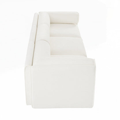 Cylindrical Backrest and Armrests Chenille Sofa with Storage Seat
