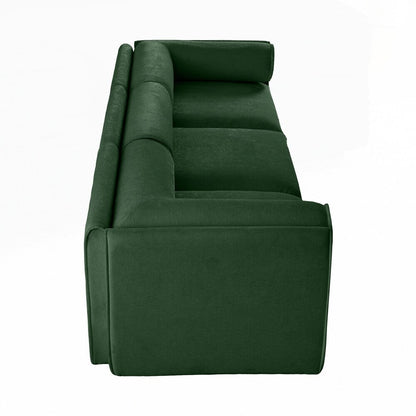 Cylindrical Backrest and Armrests Chenille Sofa with Storage Seat