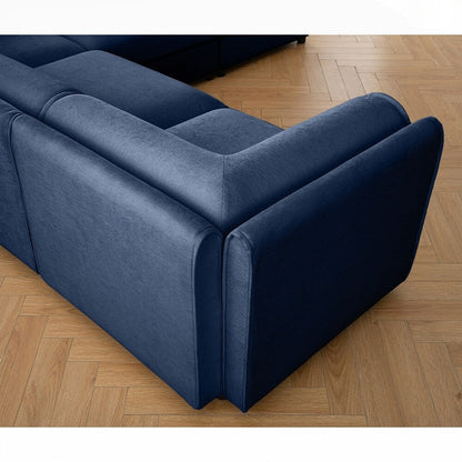 Cylindrical Backrest and Armrests Chenille Sofa with Storage Seat