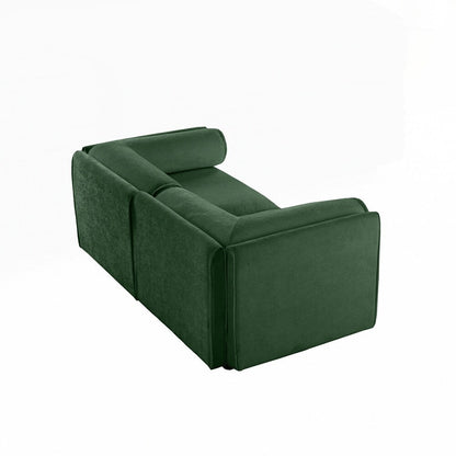 Cylindrical Backrest and Armrests Chenille Sofa with Storage Seat