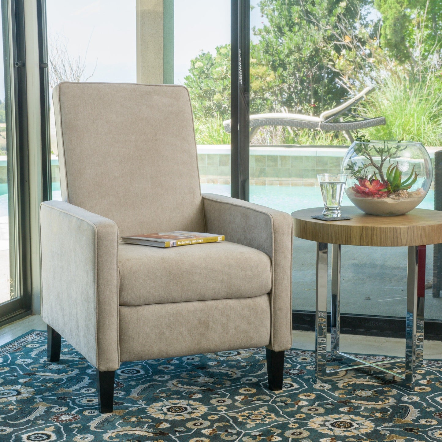 Dalton Fabric Pushback Recliner Club Armchair by Christopher Knight Home