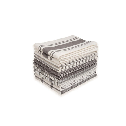 Dan River 10 Pack Cotton Flat Assorted Kitchen Towels - 18''X28''