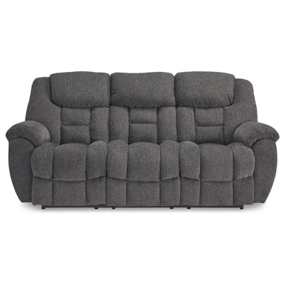 Dane Manual Reclining Sofa, Gray Polyester, Pillow Top Arms, 87 Inch