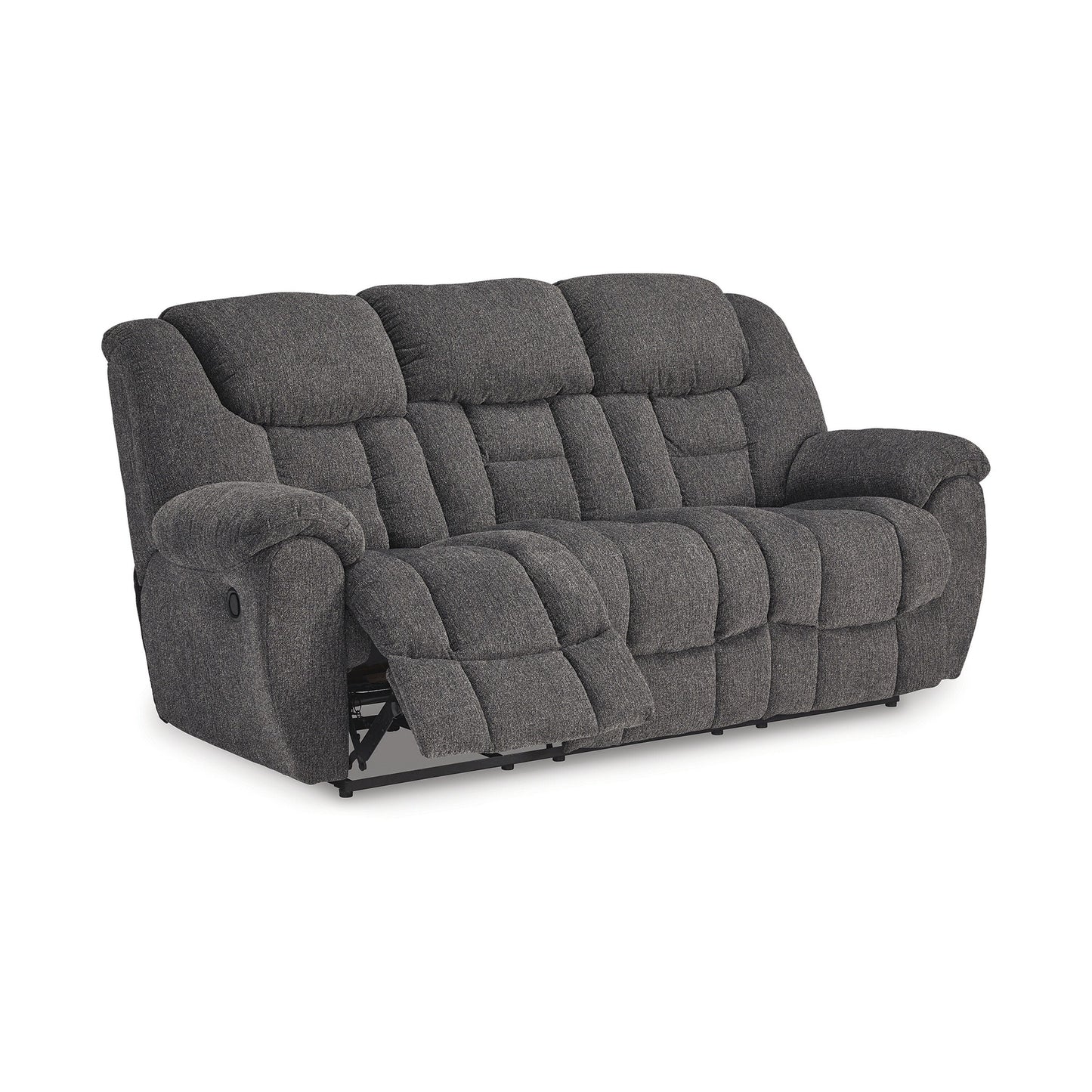 Dane Manual Reclining Sofa, Gray Polyester, Pillow Top Arms, 87 Inch