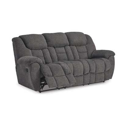 Dane Manual Reclining Sofa, Gray Polyester, Pillow Top Arms, 87 Inch