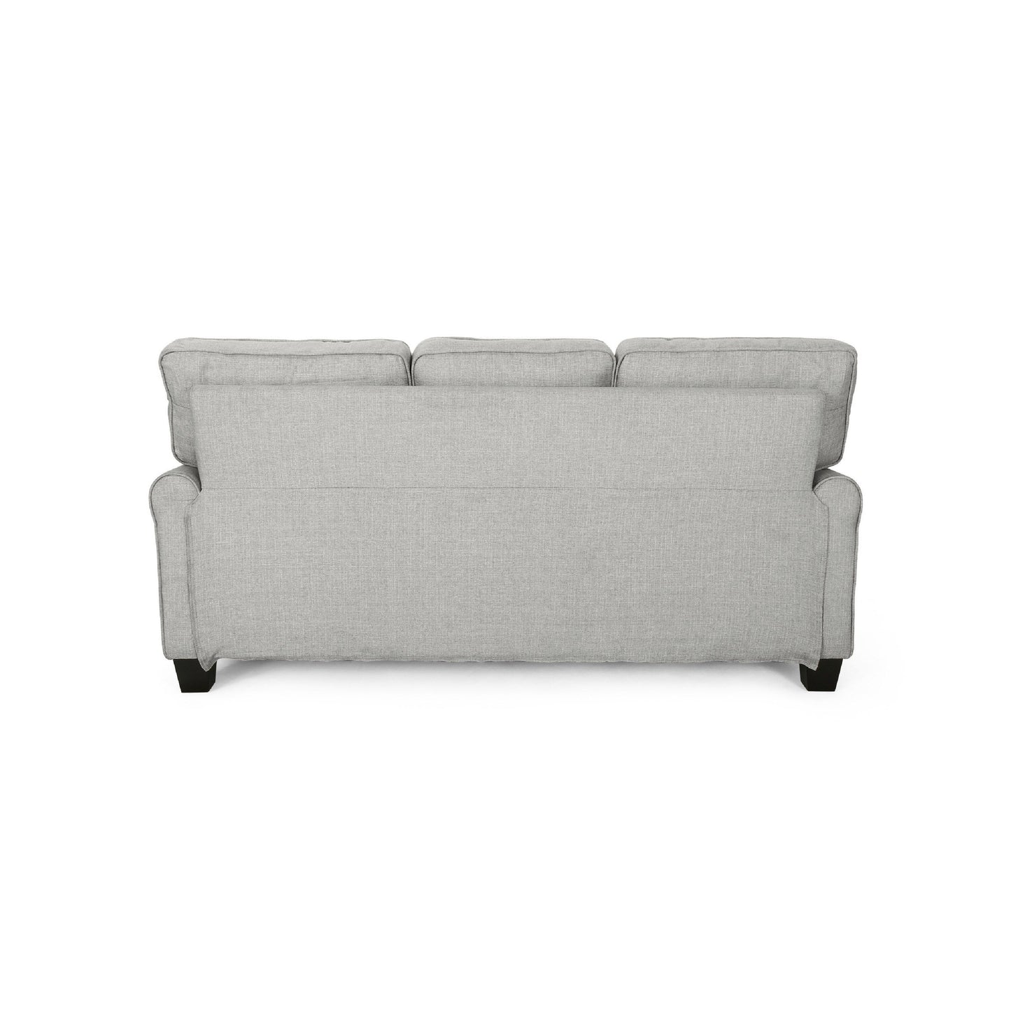 Danny 3 Seater Sofa, Modern Light Gray Fabric and Plush Seats, 76 Inch