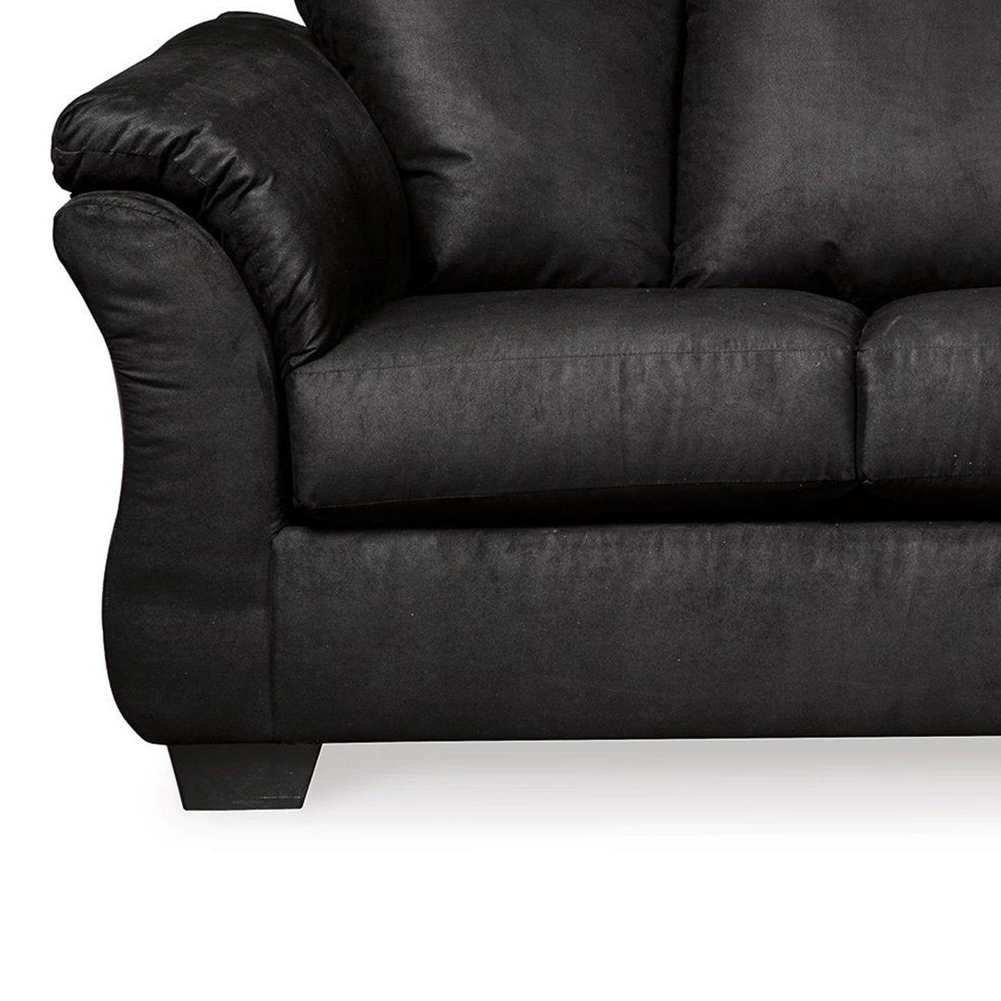 Dari Sofa, Classic Black Polyester, Foam Pillow Top Arms, 89 Inch