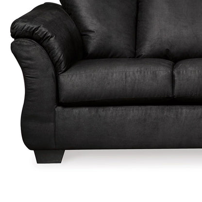 Dari Sofa, Classic Black Polyester, Foam Pillow Top Arms, 89 Inch