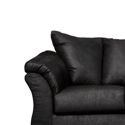 Dari Sofa, Classic Black Polyester, Foam Pillow Top Arms, 89 Inch
