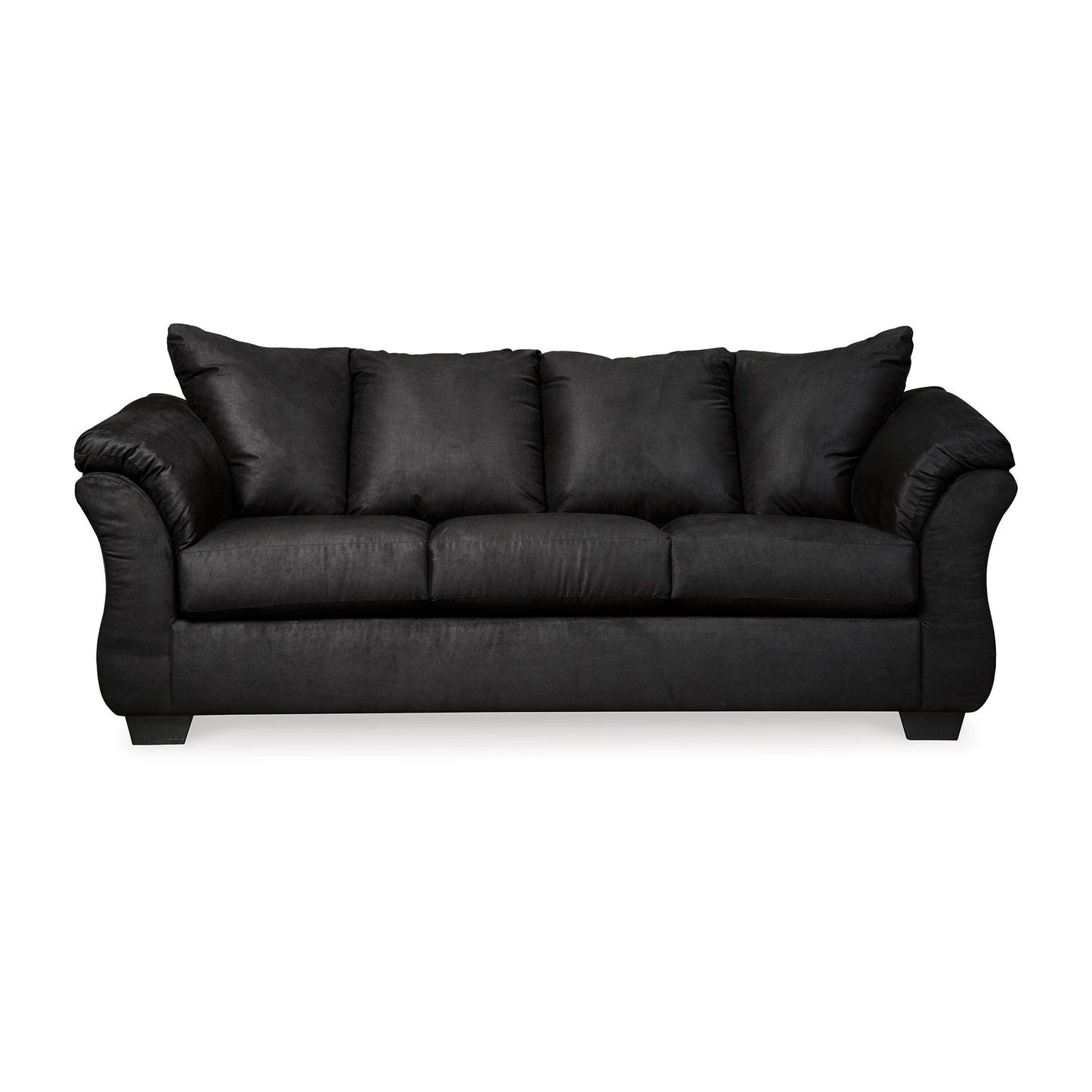 Dari Sofa, Classic Black Polyester, Foam Pillow Top Arms, 89 Inch