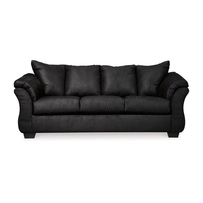 Dari Sofa, Classic Black Polyester, Foam Pillow Top Arms, 89 Inch