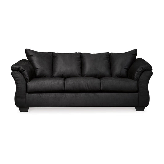 Dari Sofa, Classic Black Polyester, Foam Pillow Top Arms, 89 Inch