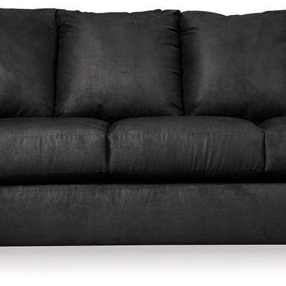 Dari Sofa, Classic Black Polyester, Foam Pillow Top Arms, 89 Inch