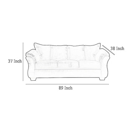 Dari Sofa, Cobblestone Gray Polyester, Foam Pillow Top Arms, 89 Inch