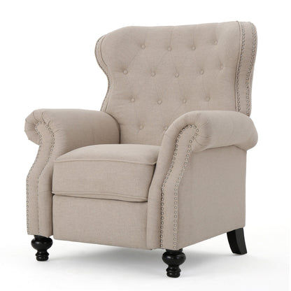 Diamond?Stitch Tufted Recliner Chair with Nailhead Trim