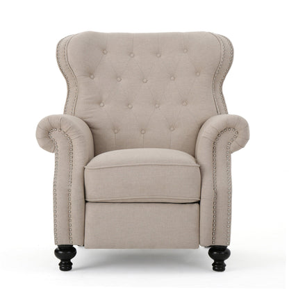 Diamond?Stitch Tufted Recliner Chair with Nailhead Trim