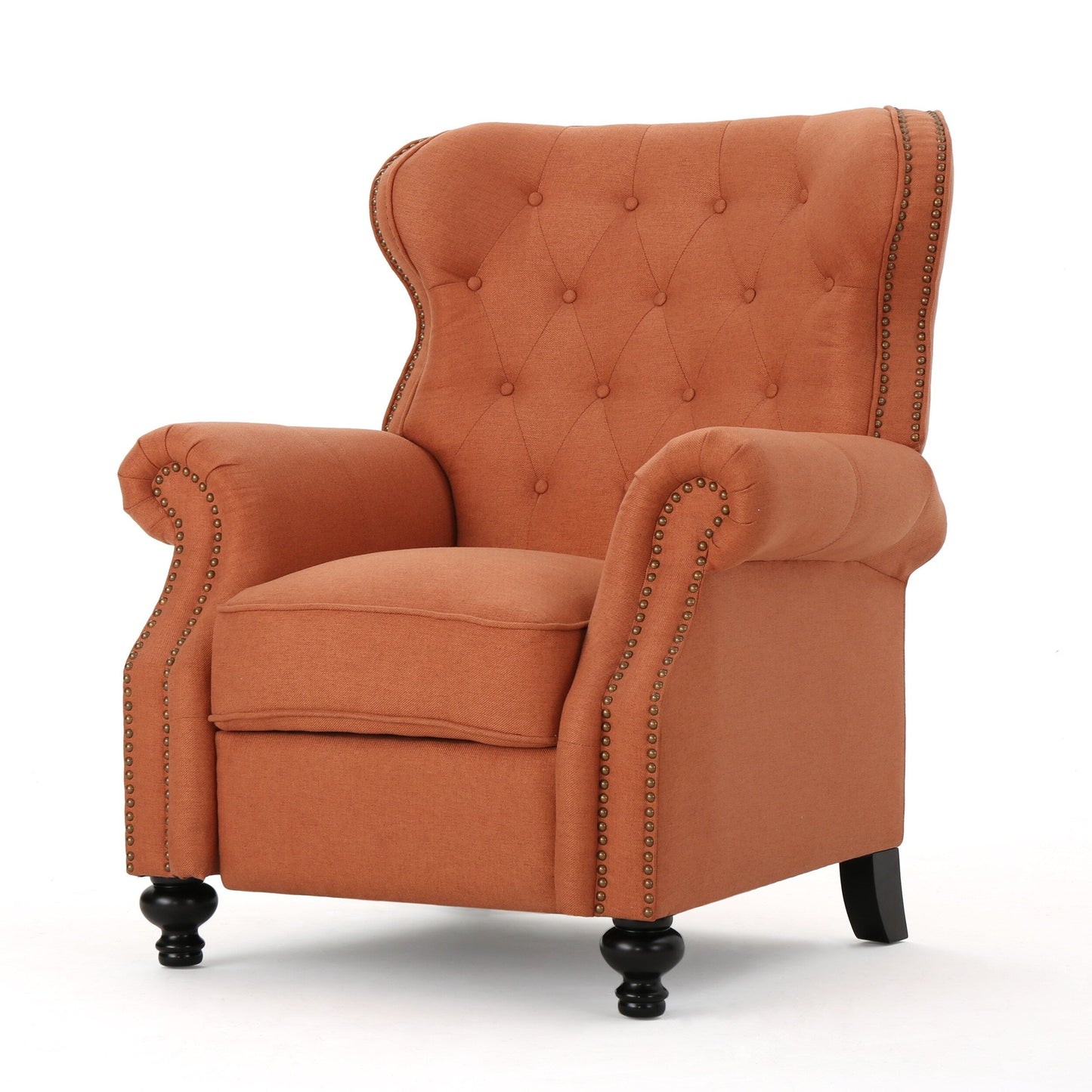 Diamond?Stitch Tufted Recliner Chair with Nailhead Trim