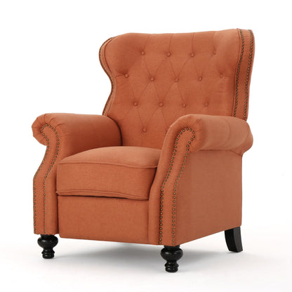 Diamond?Stitch Tufted Recliner Chair with Nailhead Trim