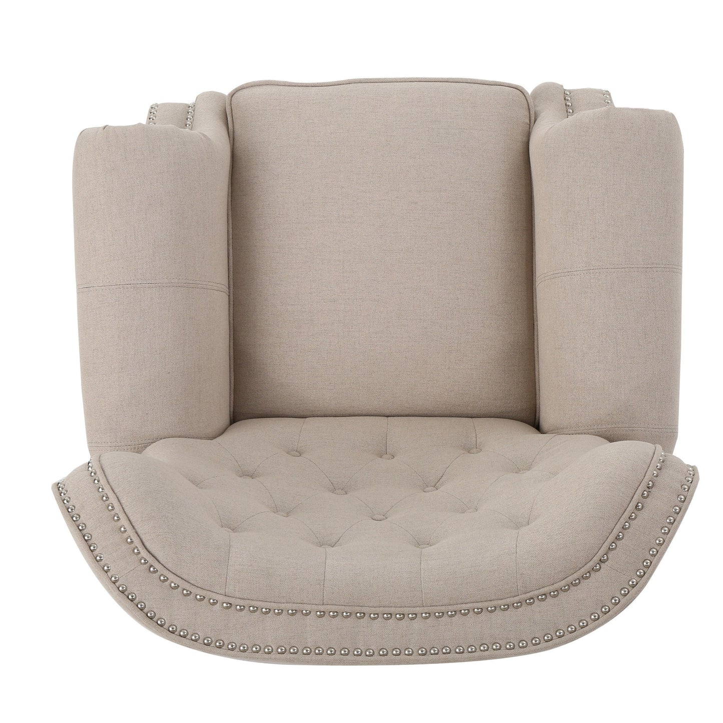 Diamond?Stitch Tufted Recliner Chair with Nailhead Trim
