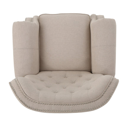 Diamond?Stitch Tufted Recliner Chair with Nailhead Trim