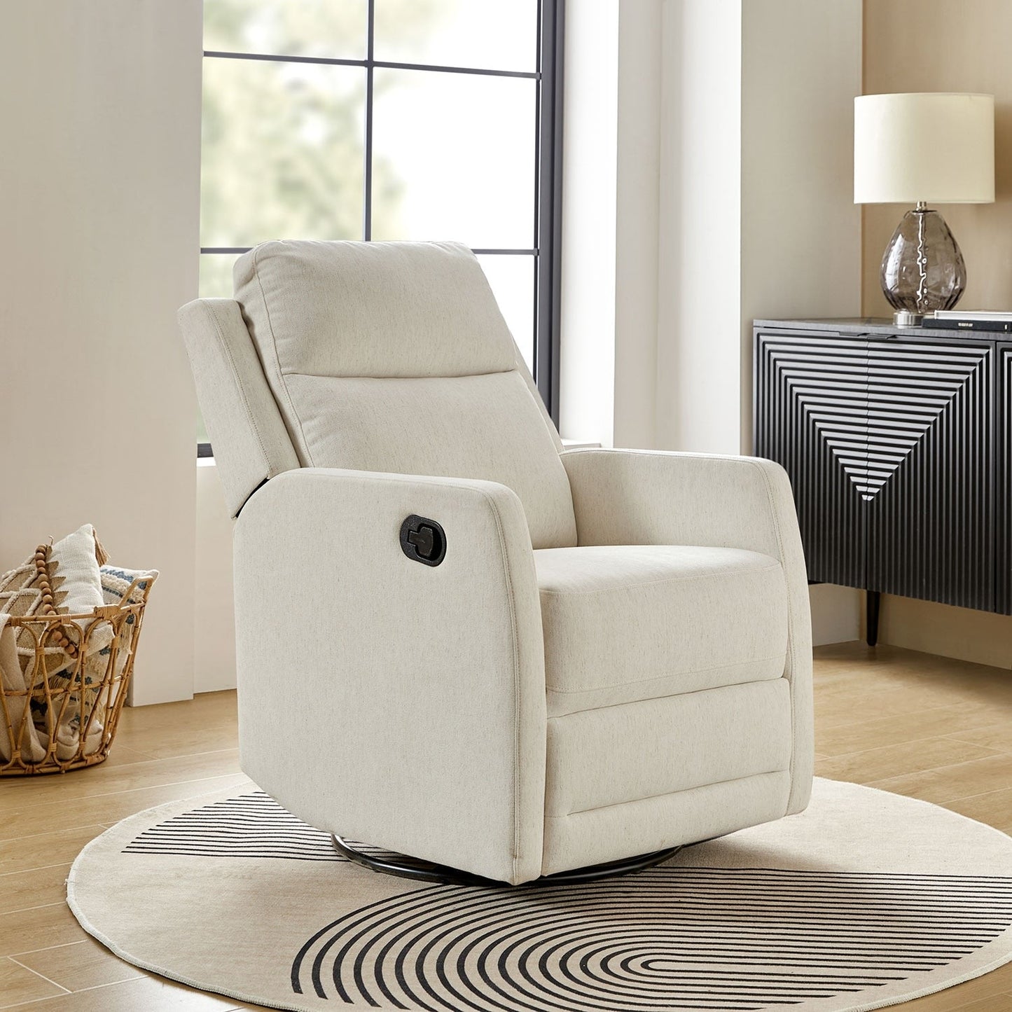 Diana Modern Polyester 360-degree Swivel Rocker Recliner by HULALA HOME