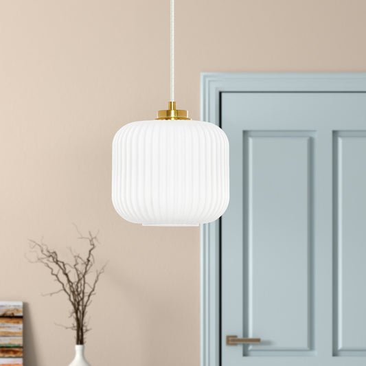 Digby River of Goods Glass and Metal Globe Shade Pendant Light - N/A