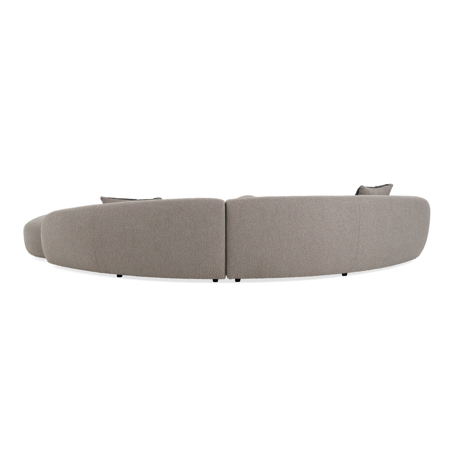 Divani Casa Allis Glam Grey and Black Fabric Curved Sectional Sofa