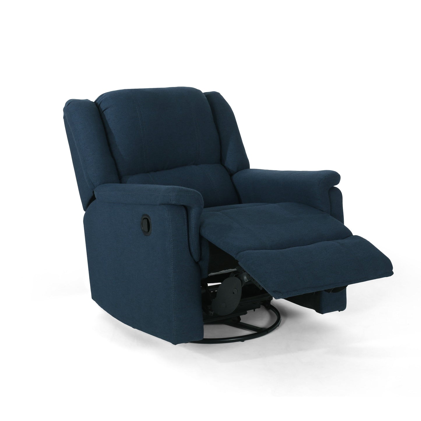 Doi Manual Glider Swivel Recliner Chair, Navy Blue Fabric