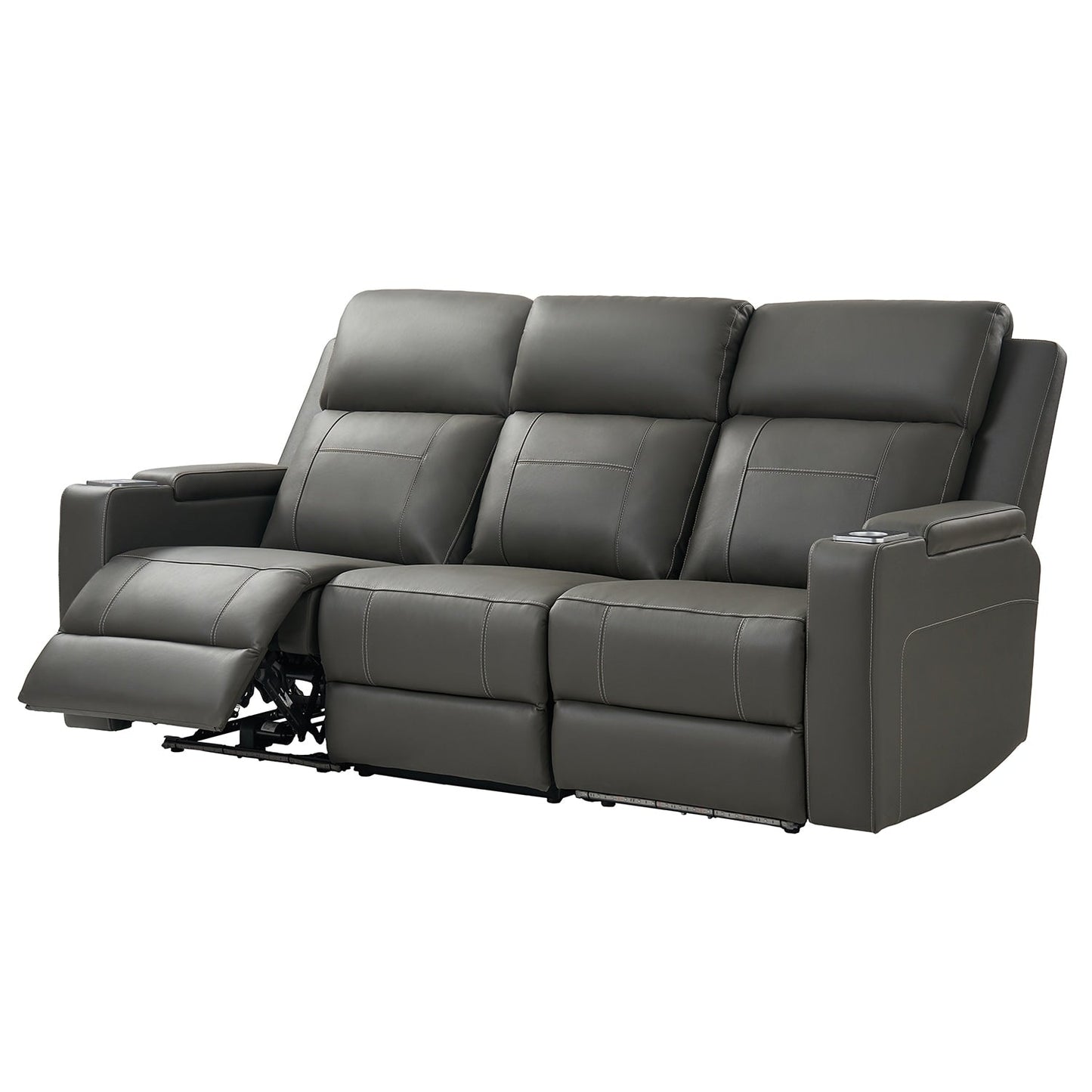 Dolores 82.5 Wide Genuine Leather Power Reclining Sofa with Storage and Cup Holder by HULALA HOME