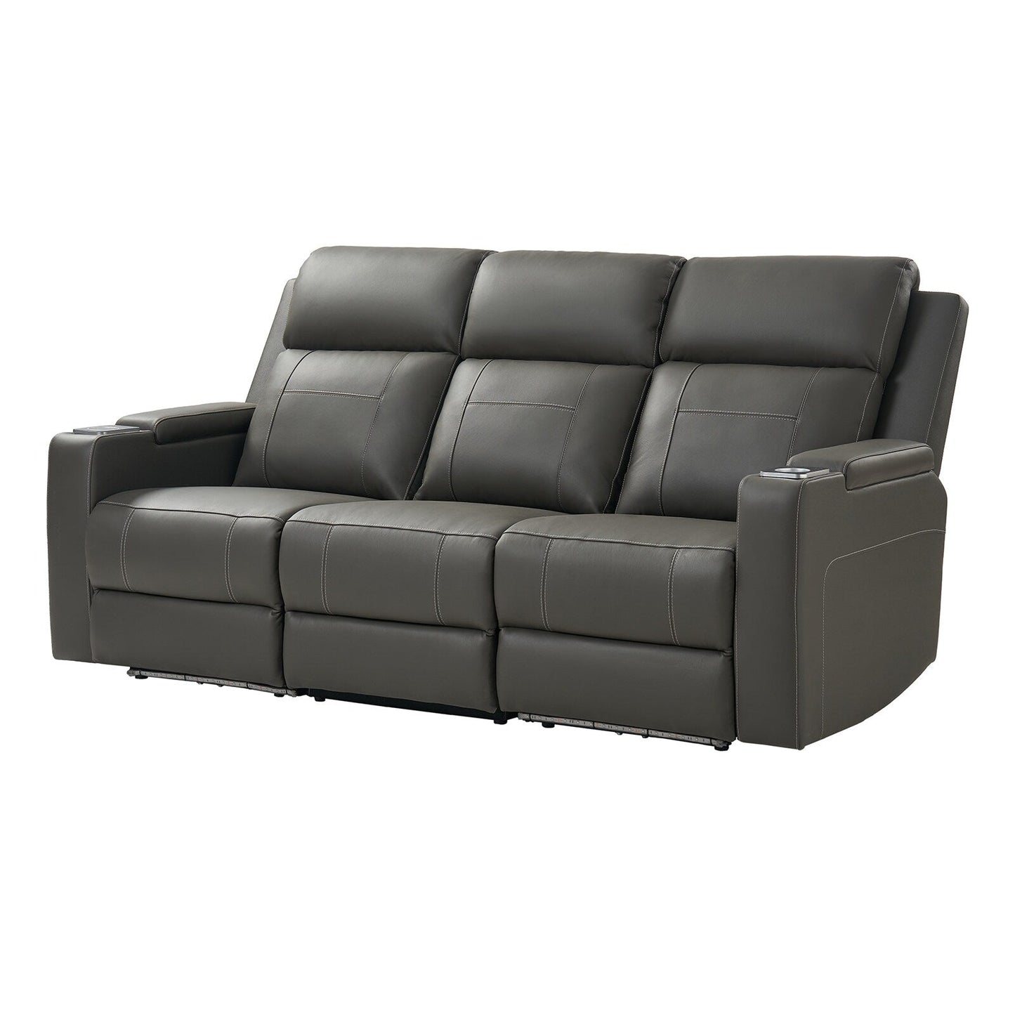 Dolores 82.5 Wide Genuine Leather Power Reclining Sofa with Storage and Cup Holder by HULALA HOME