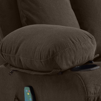 Dotted Velvet Massage Heated Manual Recliner Chair w/360° Swivel Base