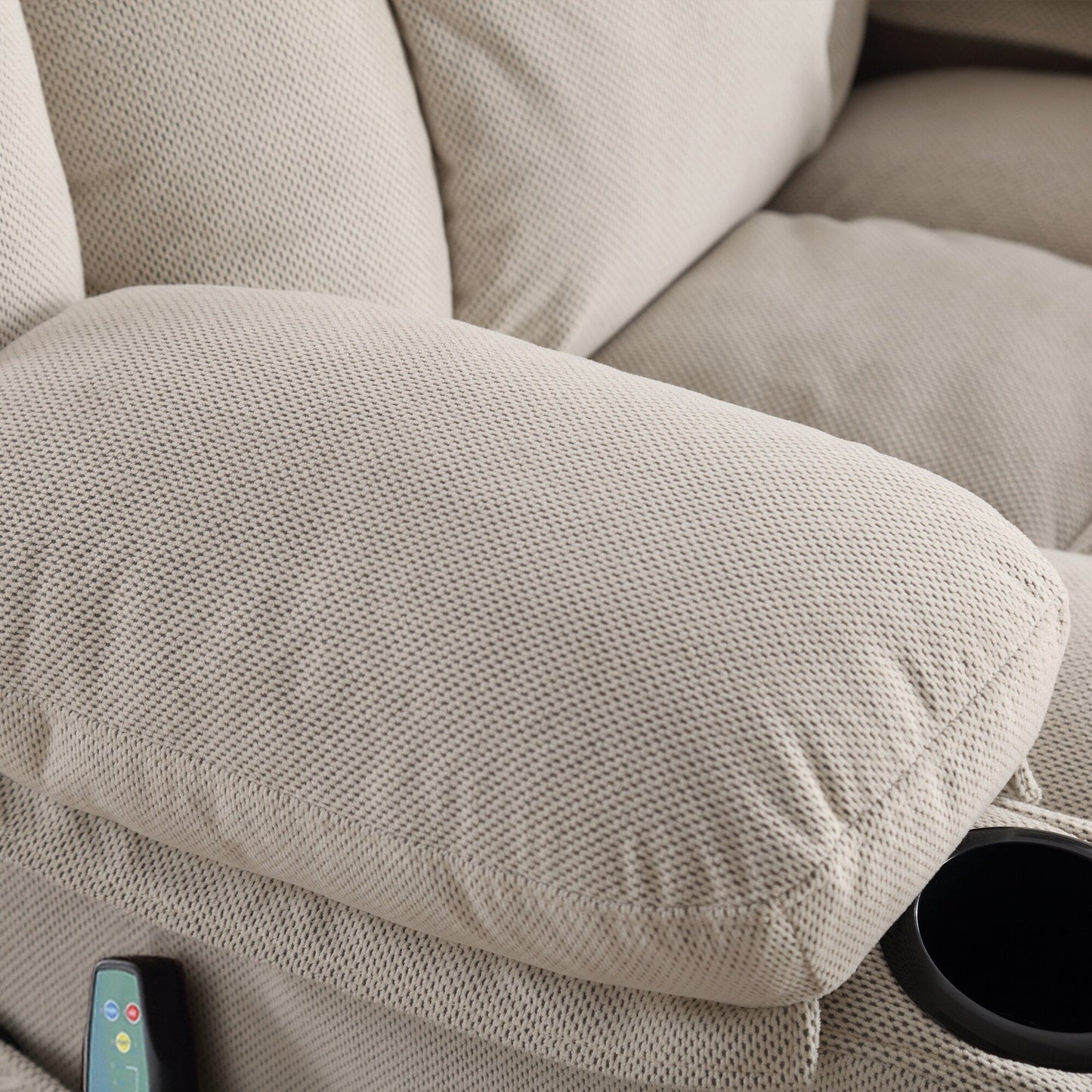 Dotted Velvet Massage Heated Manual Recliner Chair w/360° Swivel Base