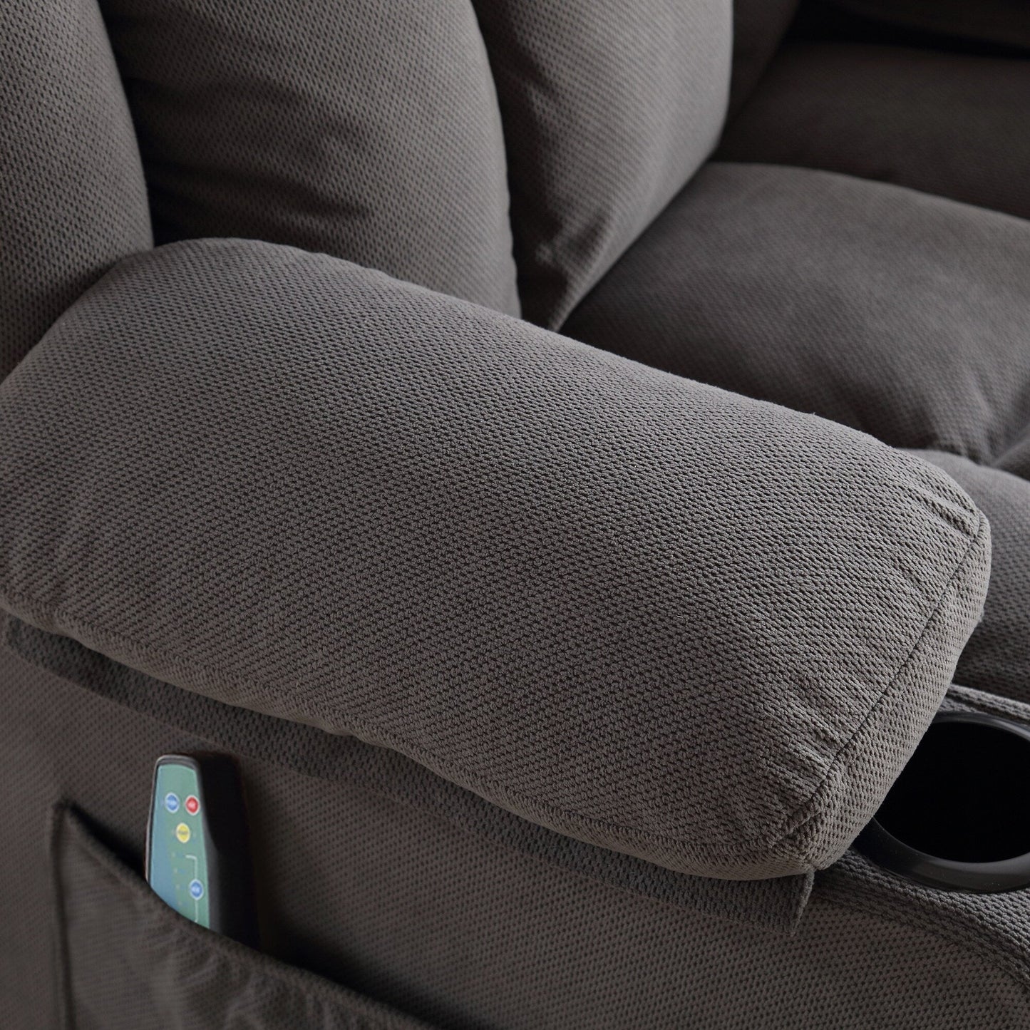 Dotted Velvet Massage Heated Manual Recliner Chair w/360° Swivel Base