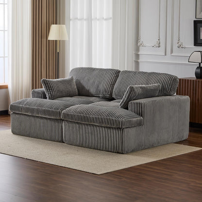 Double Chaise Lounge Chair Indoor Oversized Upholstered Sleeper Sofa Bed Sectional Chaise Corduroy Living Room Chair No Assembly