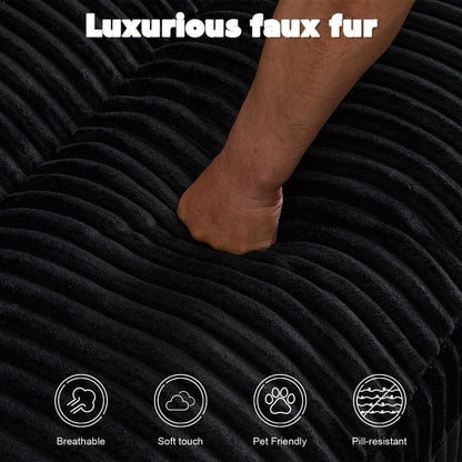 Double Chaise Lounge Chair Indoor Oversized Upholstered Sleeper Sofa Bed Sectional Chaise Corduroy Living Room Chair No Assembly