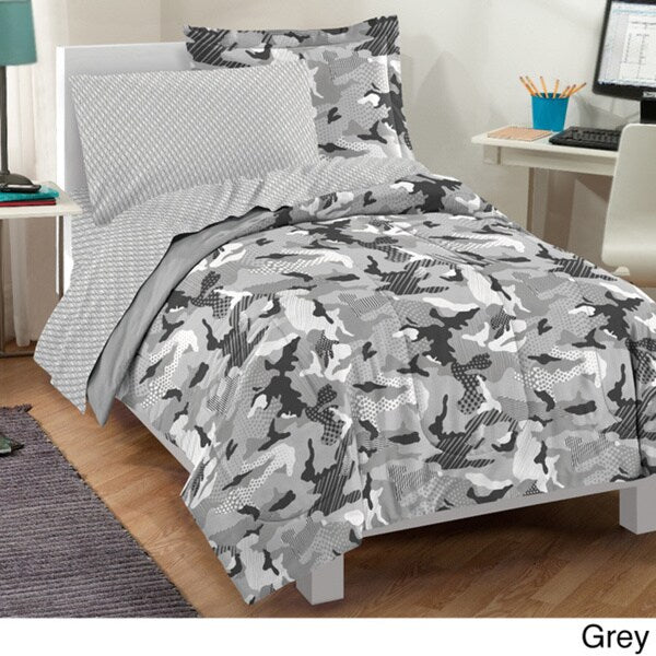 Dream Factory Geo Camo 5-piece Bed in a Bag with Sheet Set