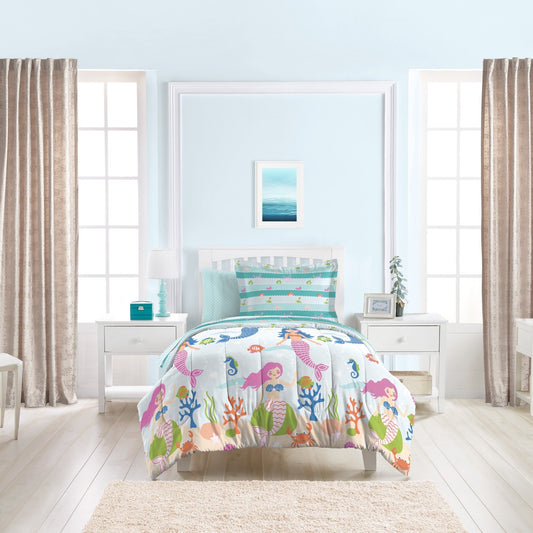 Dream Factory Mermaid Dreams 7-piece Bed in a Bag with Sheet Set