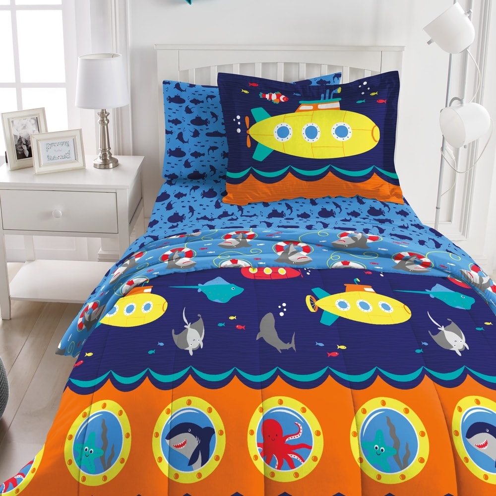 Dream Factory Submarine Microfiber Bed in a Bag with Sheet Set