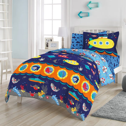 Dream Factory Submarine Microfiber Bed in a Bag with Sheet Set