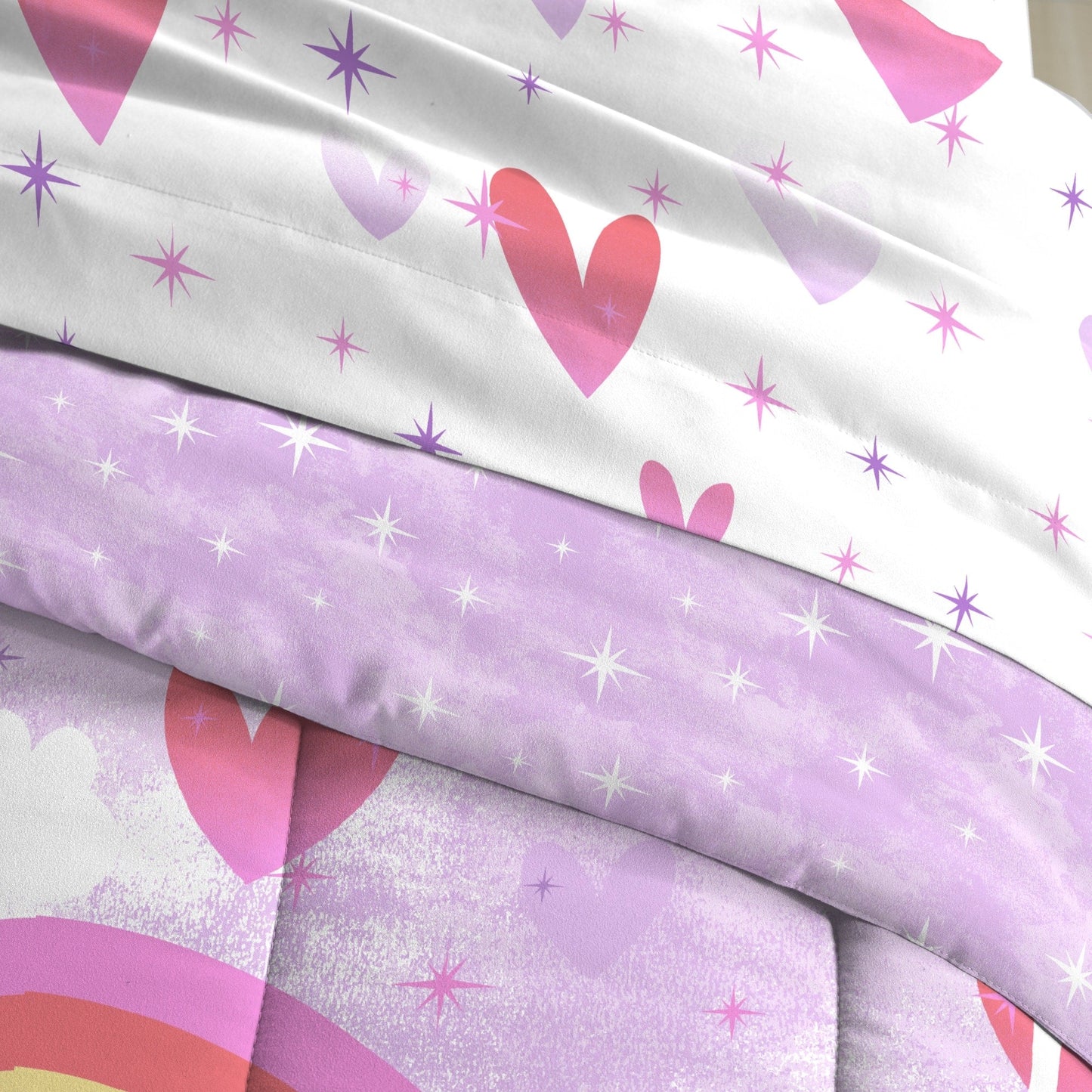 Dream Factory Unicorn Rainbow 7-piece Microfiber Bed in a Bag with Sheet Set