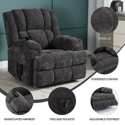 Dual Motor Heat Massage Infinite Position Electric Power Lift Recliners with Power-Remote,Medium-firm and Heavy Duty