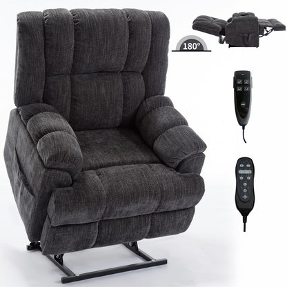 Dual Motor Heat Massage Infinite Position Electric Power Lift Recliners with Power-Remote,Medium-firm and Heavy Duty